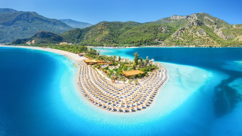A view of the blue lagoon near oludeniz seen from the air